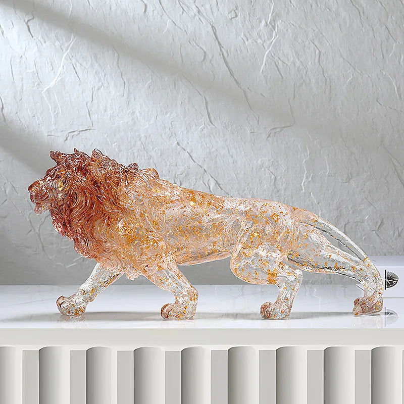 Afralia™ Resin Animal Sculpture Golden Gradient Home Decor Ornament