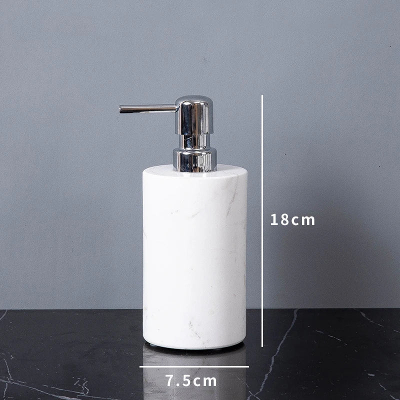 Afralia™ White Volakas Marble Bathroom Accessories Set
