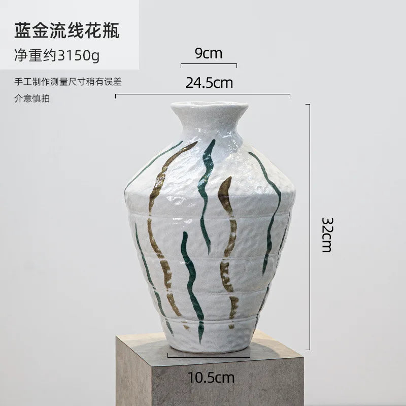 Afralia™ Ceramic Graffiti Vase Handcrafted Porcelain Floral Arrangement Home Decor