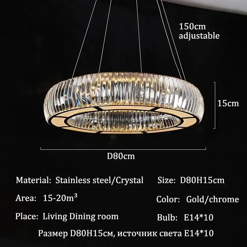 Afralia™ Crystal Luxury Living Room Ceiling Light Fixture Hanging Lamp