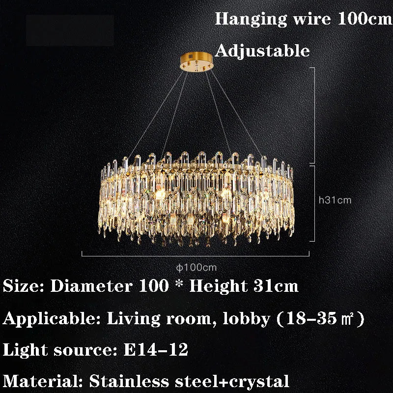 Afralia™ Crystal Pendant LED Chandelier | Home Decor Ceiling Light Fixture