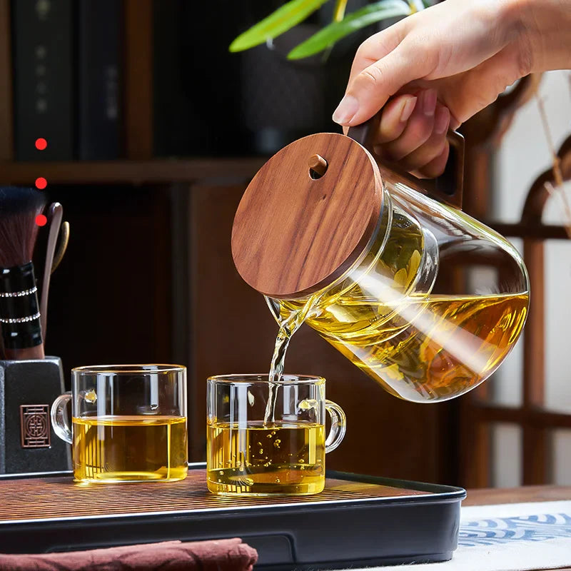 Afralia™ Glass Teapot Filter Kettle Set Heat Resistant One-button Household Tea Maker