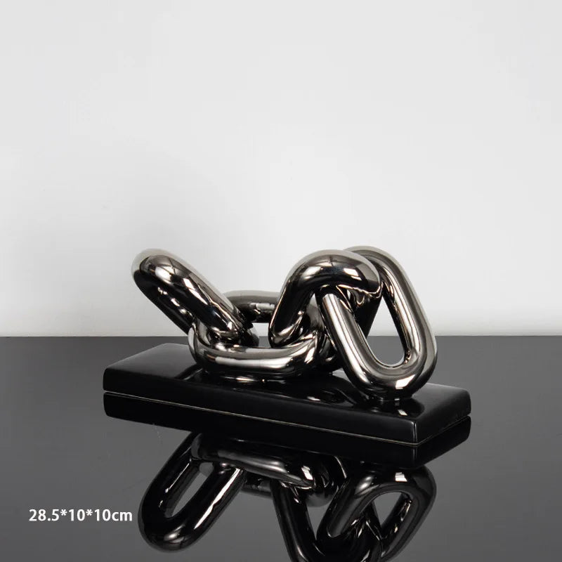 Afralia™ Golden Chain Skeleton Lock Home Decoration Figurine