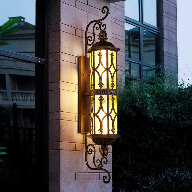 Afralia™ Outdoor  Vintage LED Wall Lamp for House Villa Gate Europe Retro Style