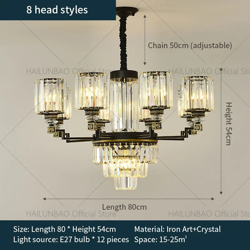 Afralia™ Crystal Chandelier Light: Luxury Living Room Dining Bedroom Airy Elegance