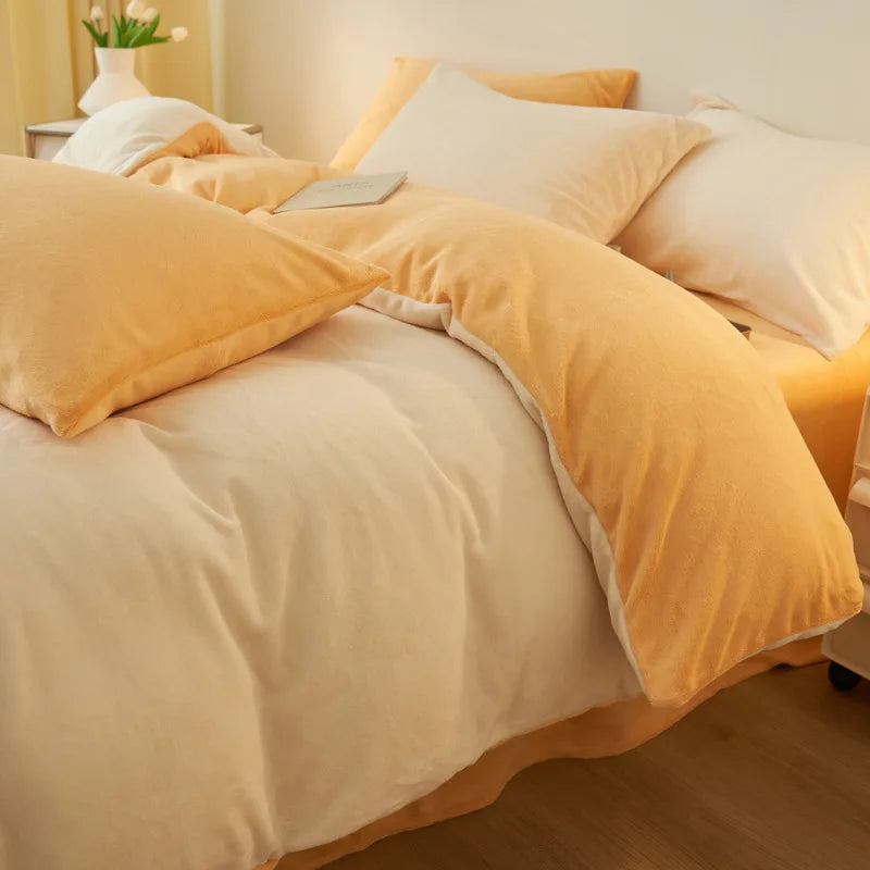 Afralia™ Milk Velvet Plush Comforter Cover for Autumn & Winter