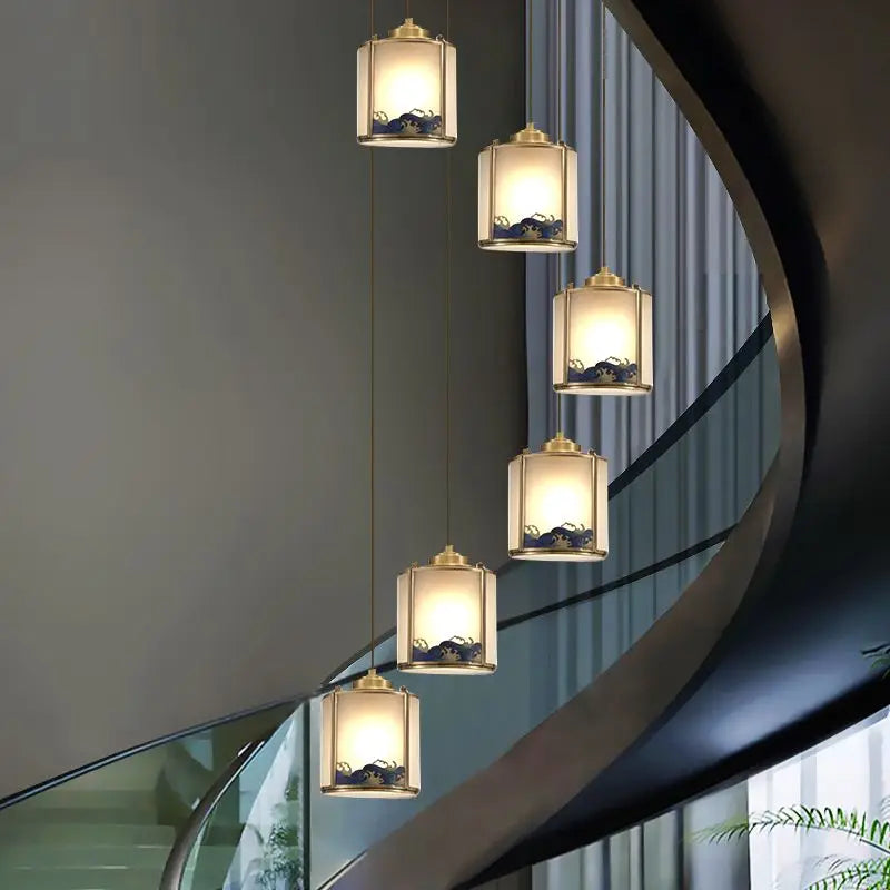 Afralia™ All Copper Entrance Light, Bedroom Head, Ceiling, Hallway, Rotating Staircase Light