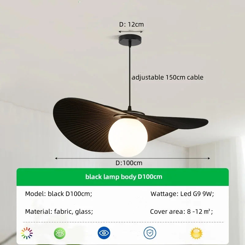 Afralia™ Nordic White/Black Fabric Chandelier Glass Shades Pendant Lamp