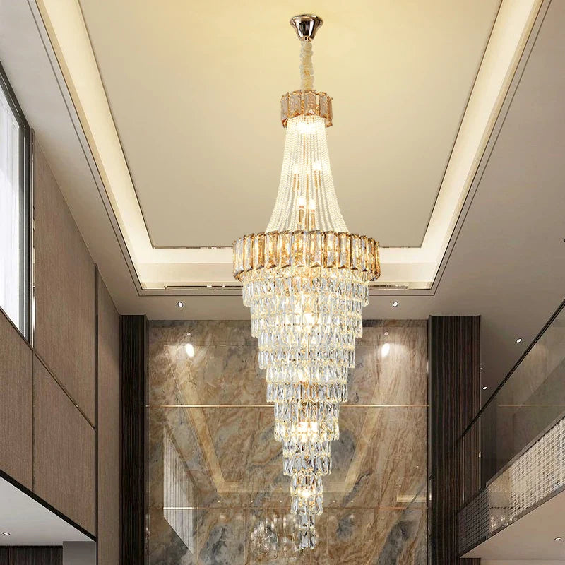 Afralia™ Crystal Chandelier: High-End Duplex & Spiral Staircase Light for Luxury Living Spaces