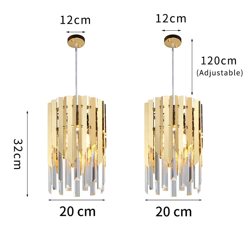 Afralia™ Modern Gold Crystal LED Chandelier for Home Luxury Indoor Lighting
