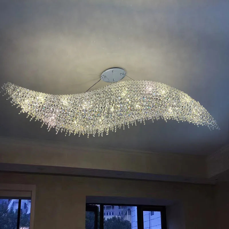 Afralia™ Luxury Crystal Chandelier for Living Room and Villa Hall Lighting