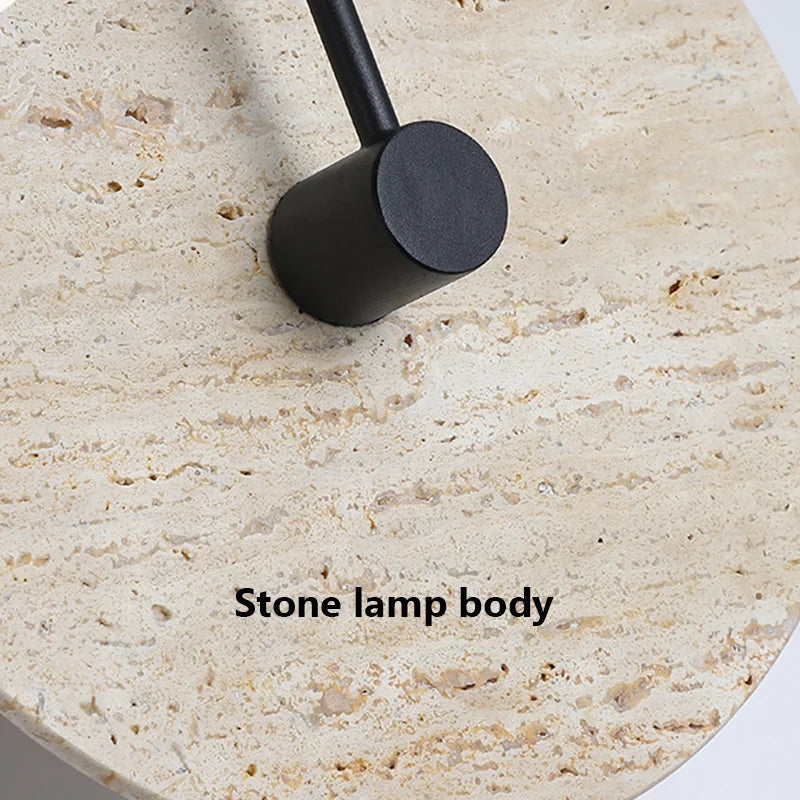 Afralia™ Natural Stone Round Wall Lamp | Bedroom Decor LED Sconce | Interior Home Lighting