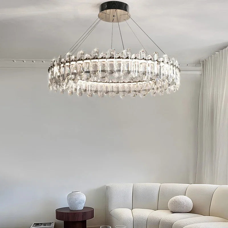 Afralia™ LED Crystal Ceiling Chandelier: Luxury Home Decoration for Dining, Living, and Bedroom