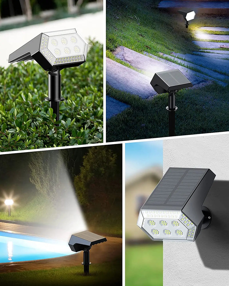 Afralia™ Solar Spotlights Outdoor Landscape Lights, 92 LED Adjustable Warm White IP65