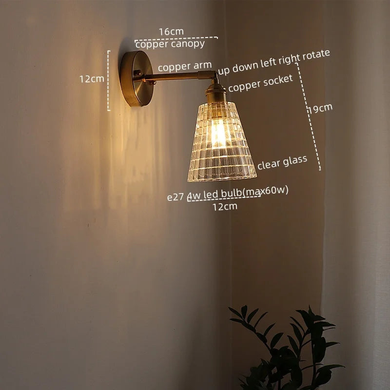 Afralia™ LED Glass Wall Lights Modern Decor for Bedroom Living Room Bar Balcony.