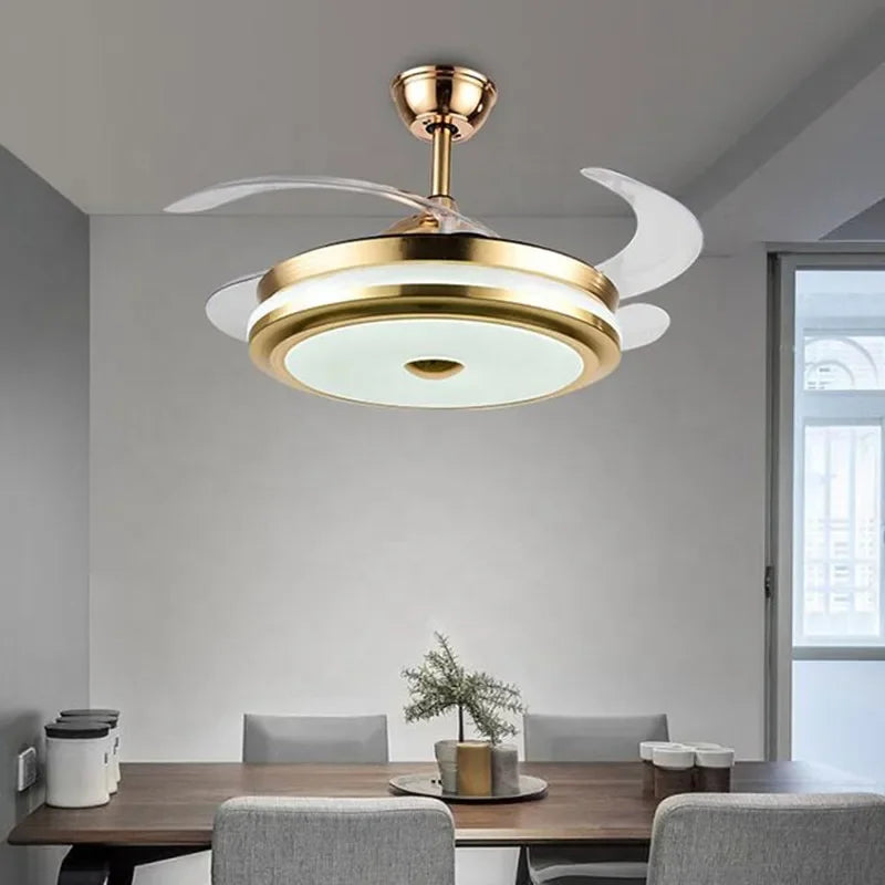 Afralia™ 42" Smart LED Ceiling Fan Light with Retractable Blades and Remote Control