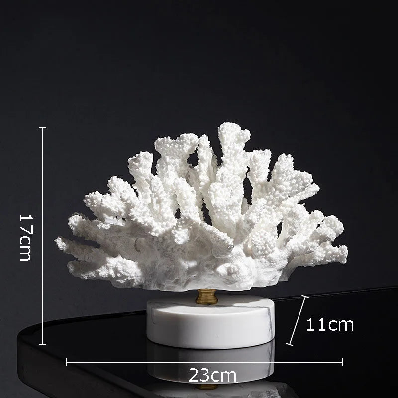 Afralia™ Coral Resin Statue Desk Decoration Modern Home Decor Ornaments
