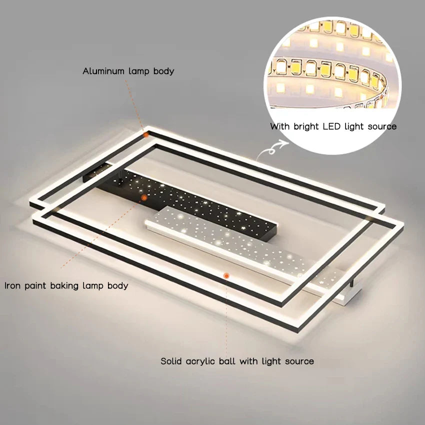 Afralia™ Modern Ceiling Chandelier Light for Bedroom Living Room Indoor Decor Lighting