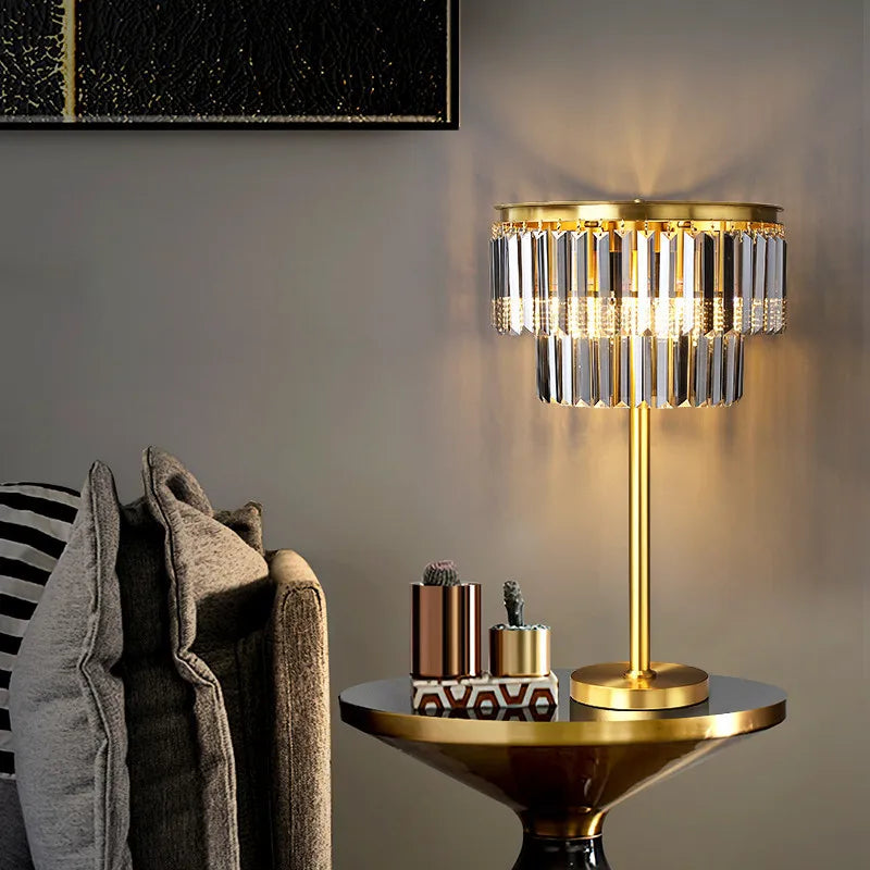 Afralia™ Crystal Brass Floor Lamp: Modern Nordic Style LED Standing Light