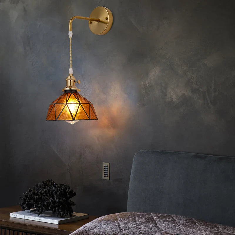 Afralia™ Copper Glass LED Wall Light for Modern Nordic Living Room Bedroom