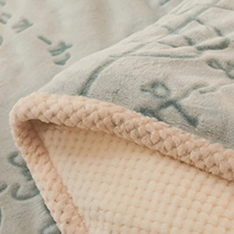 Afralia™ Math Symbol Double-sided Flannel Blanket Warm Winter Thickened Multi-functional