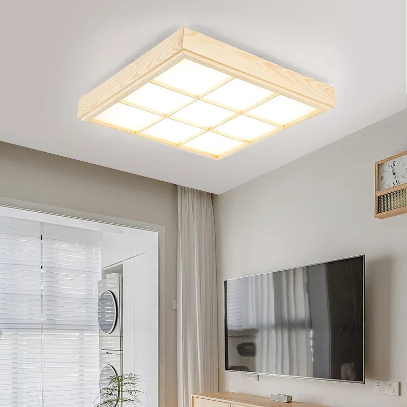 Afralia™ Modern Wood Ceiling Chandelier LED Lights for Living Room and Kitchen