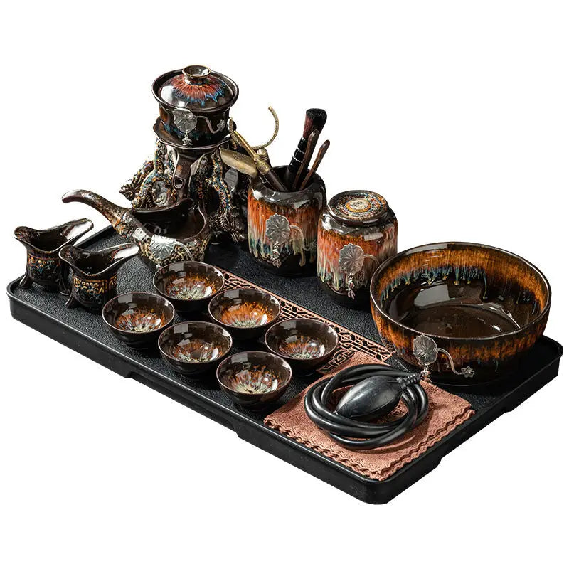 Afralia Dragon Teapot & Magnetic Rotating Tea Set, Chinese Kung Fu Teaware