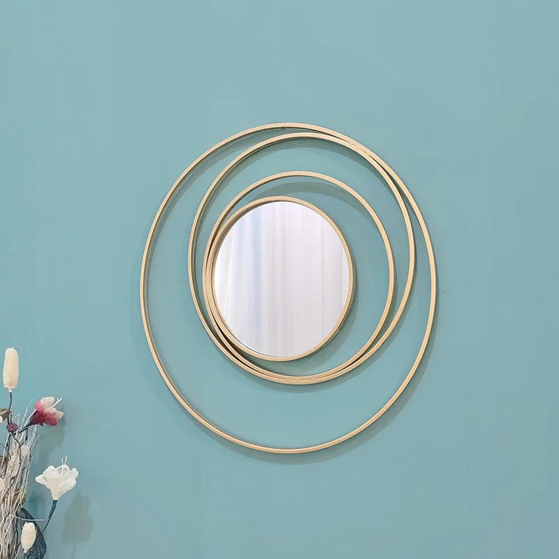 Afralia™ Luxury Round Mirror for Nordic Living Room Wall Decor