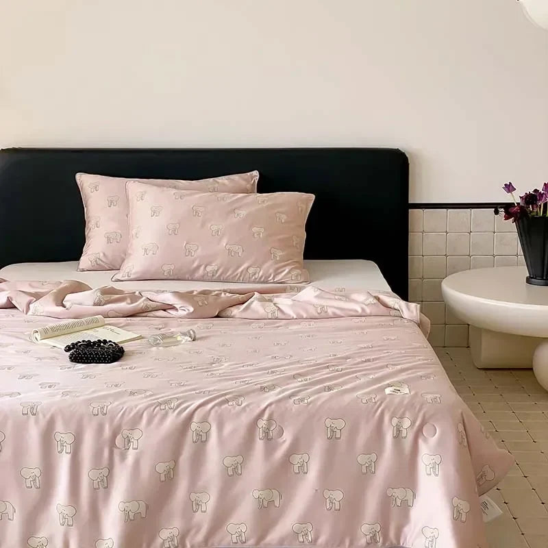 Afralia™ Cooling Quilt: Soft Silky Single Double Bed Blanket for Summer & Autumn