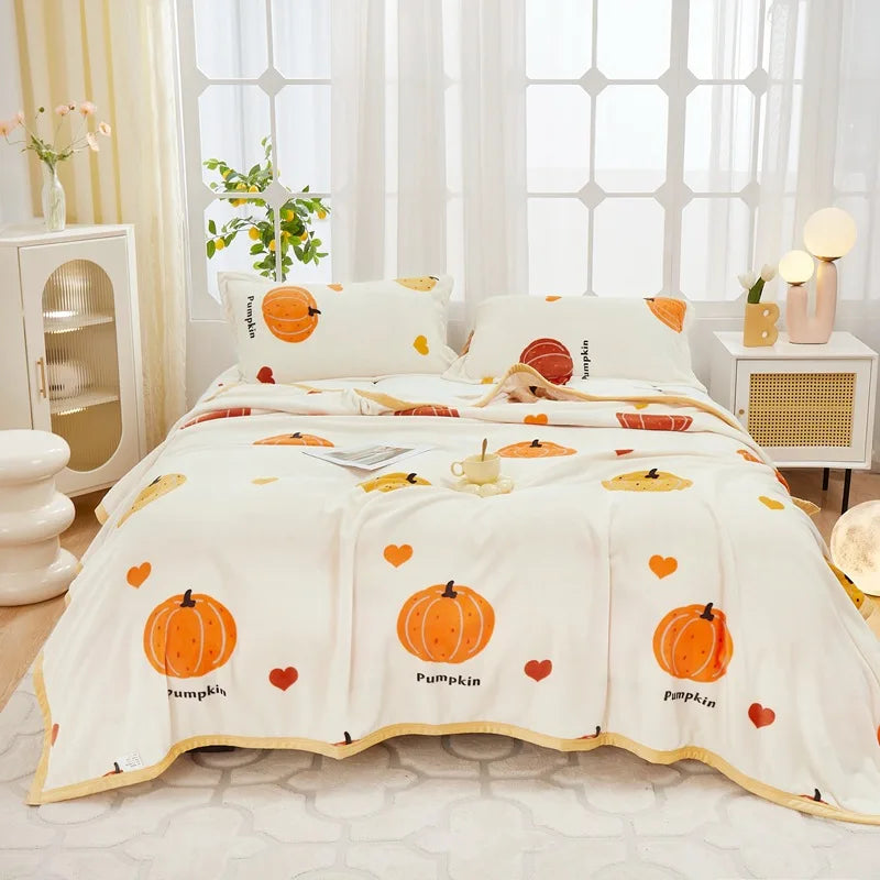 Afralia™ Cozy Flannel Plush Blanket - All Seasons Sofa Cover & Bed Sheet for Queen Double