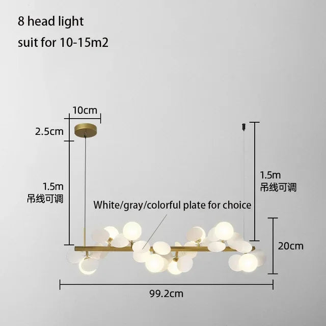 Afralia™ Nordic Glass Ball LED Chandelier - Elegant Lighting Fixture for Home Decor