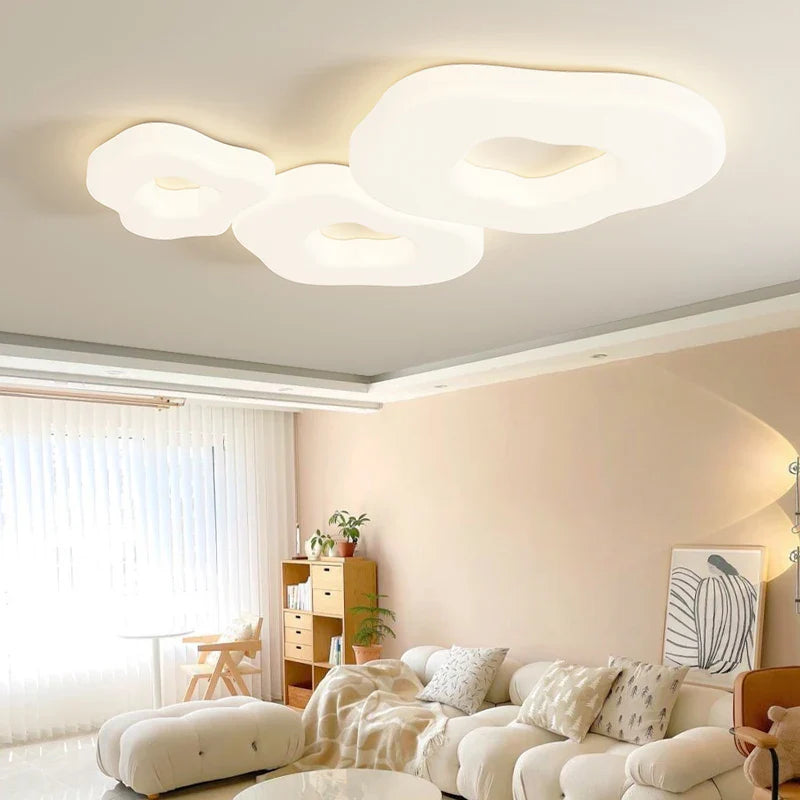 Afralia™ Cloud Cookie LED Chandeliers Modern Minimalist Children's Room Bedroom Lamp