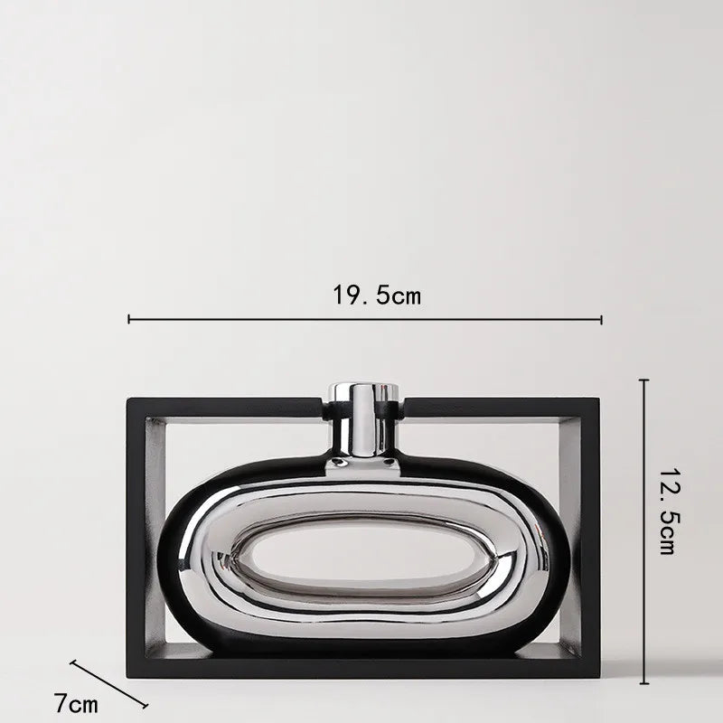 Afralia™ Silver Ceramic Cutout Frame Vase: Home Decor Terrarium Flower Arrangement