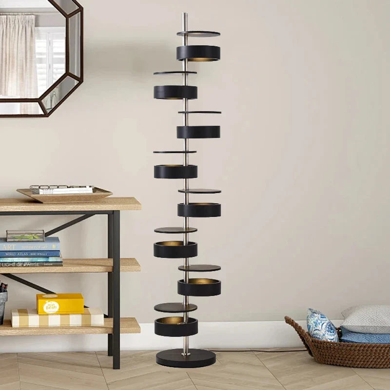 Afralia™ Staircase Designer LED Floor Lamp - Modern Creative Wooden Decor Lighting