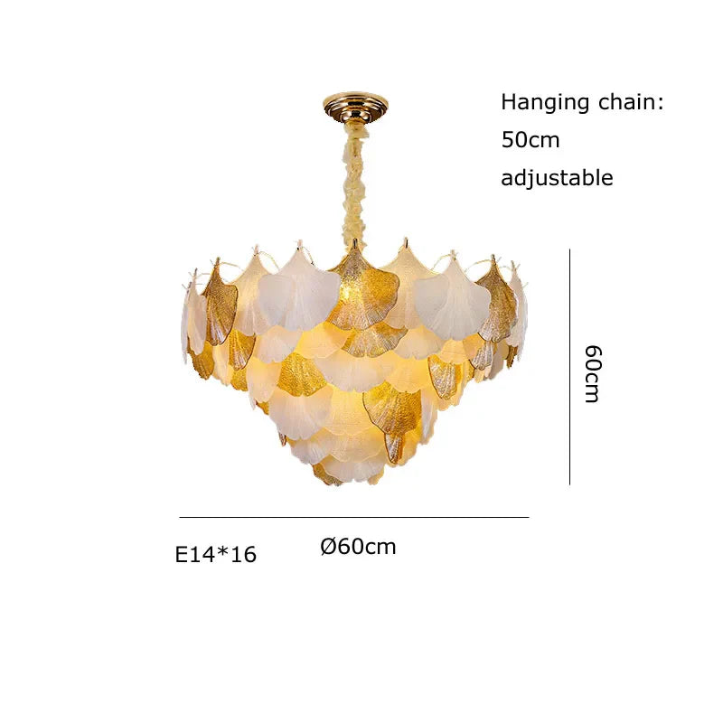 Afralia™ Ginkgo Art Deco Dimmable Chandelier for Dinning Room