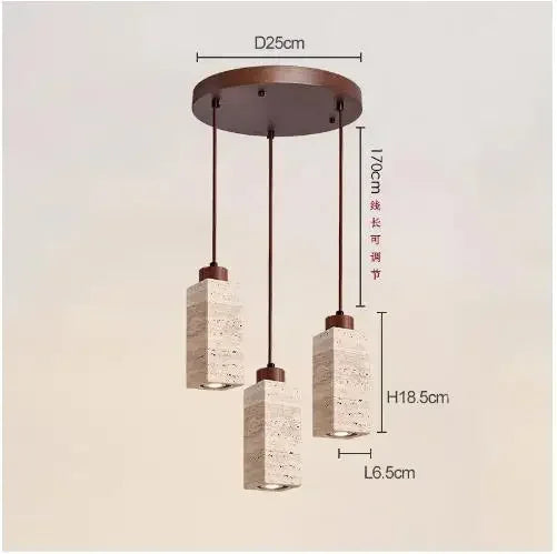 Afralia™ Travertine Stone Pendant Chandelier for Kitchen Dining Room