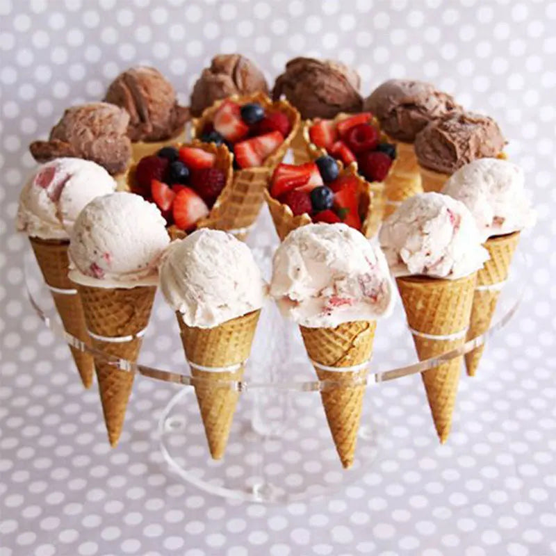 Afralia™ Acrylic Ice Cream Cone Holder Display Rack - Durable Baking Tools