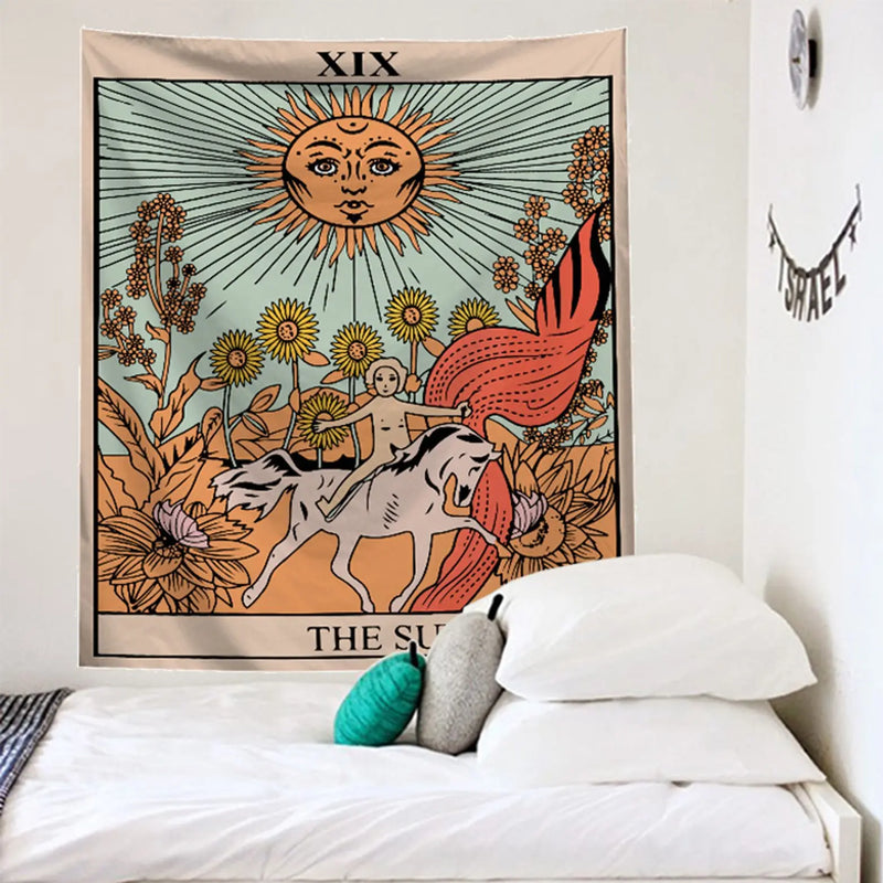 Afralia™ Tapestry Color Tarot Series Wall Hanging Cloth for Living Room and Bedroom Decor