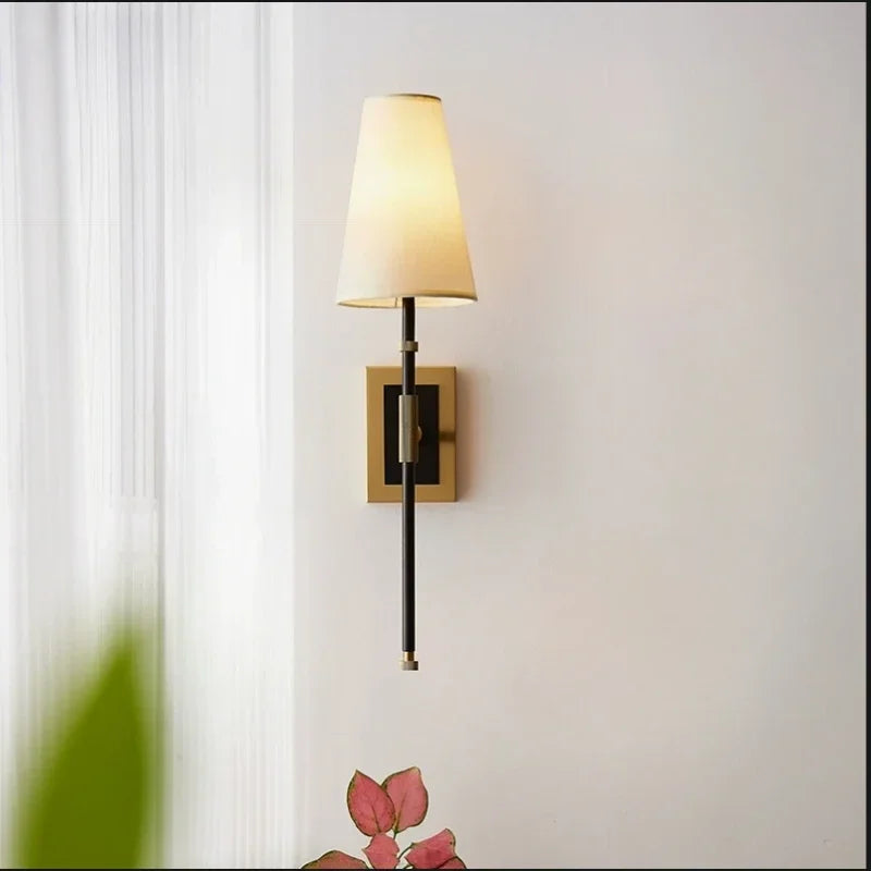 Afralia™ Copper Cloth LED Wall Lamp for Elegant Decor in Bedroom, Living Room & Corridor