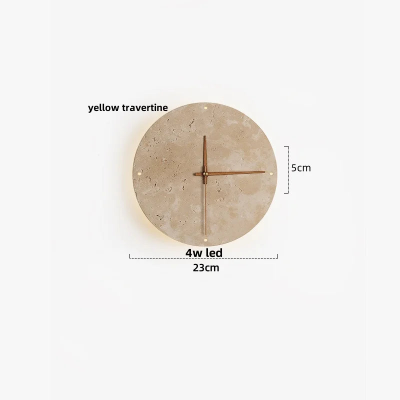 Afralia™ LED Wall Lights Yellow Travertine Stone Modern Bedside Lamp