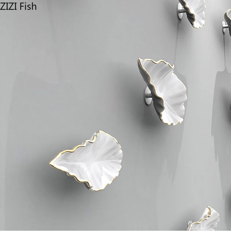 Afralia™ Metal Leaves Wall Hanging Set for Stylish Living Room Decor