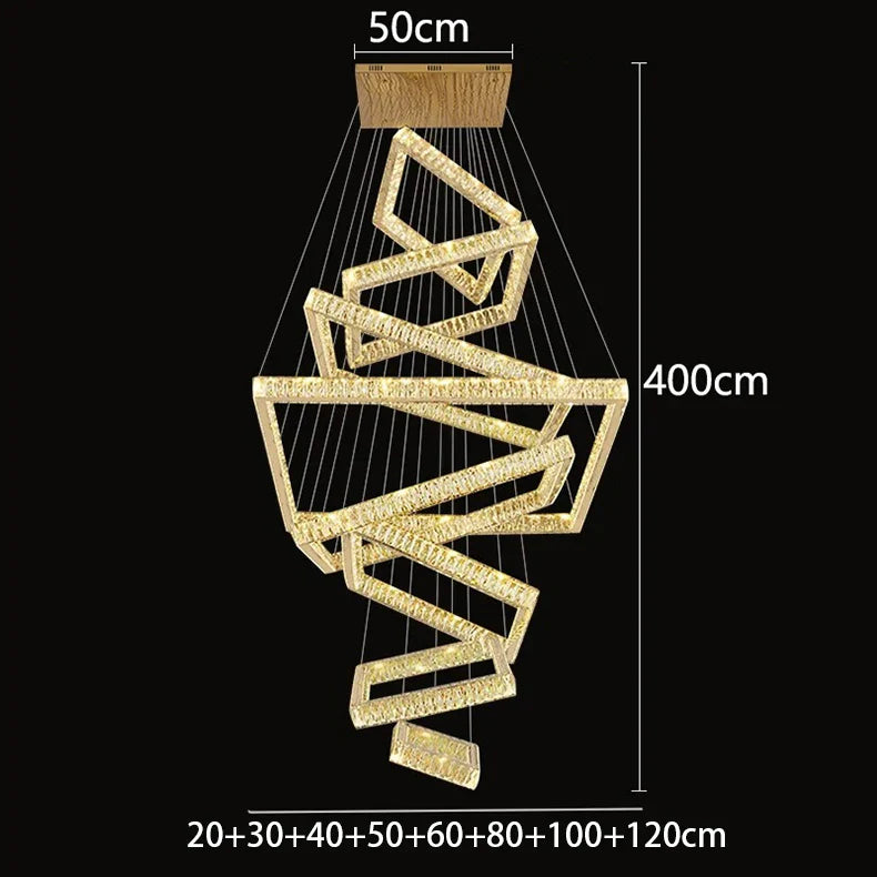 Afralia™ Crystal Chandelier: Elegant Living Room & Stair Pendant Light