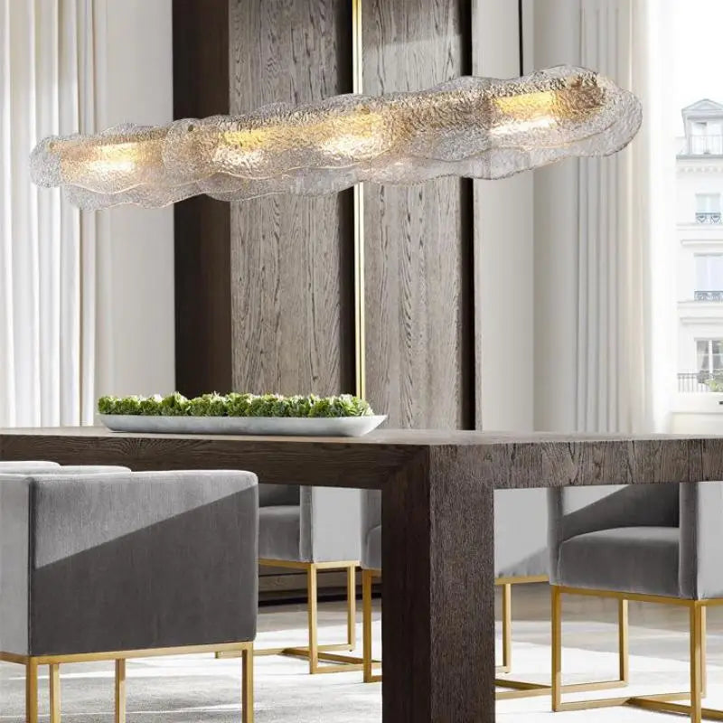 Afralia™ Art Glass Dining Table Chandelier: Modern Luxury LED Hanging Light Fixtures