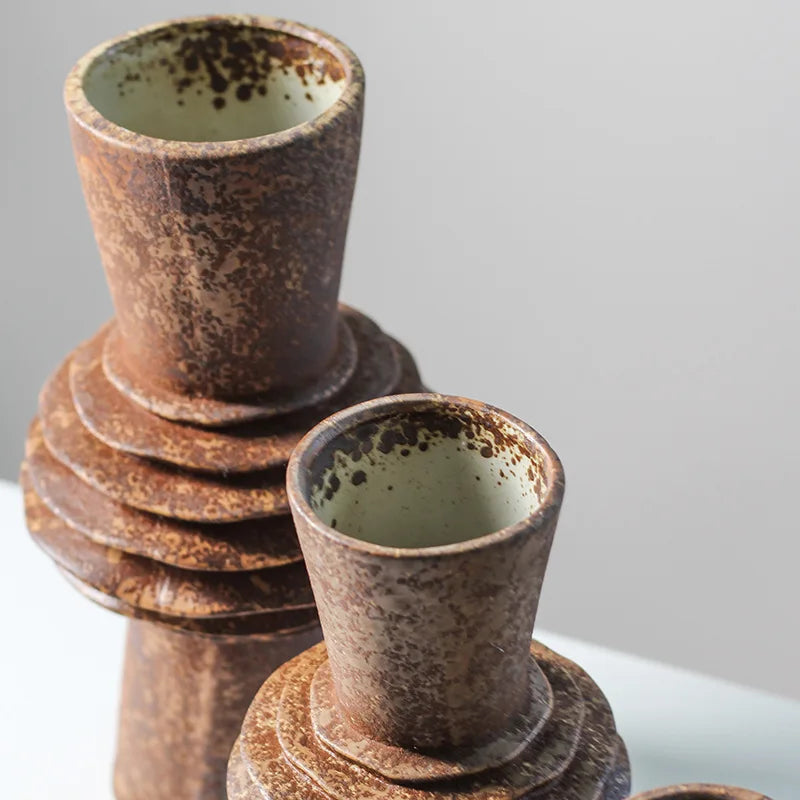 Afralia™ Geometric Pleated Ceramic Vase for Flower Arrangements