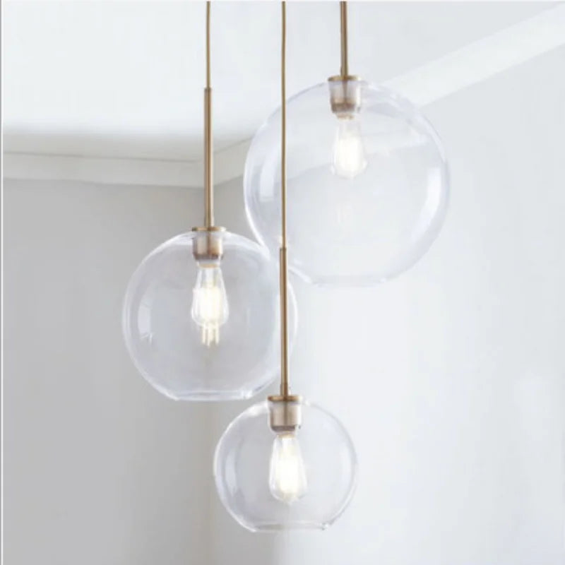 Afralia™ Gradient Glass Pendant Lamp with LEDs for Living Room, Bedroom - E27