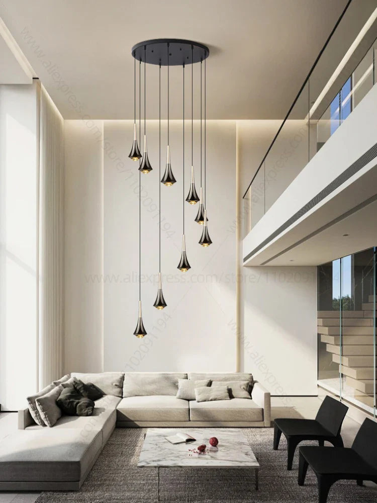 Afralia™ Contemporary Horn Chandelier: Restaurant & Living Room Ceiling Pendant Lighting