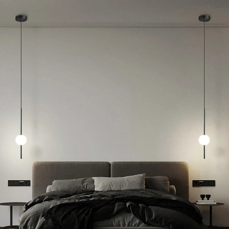 Nordic Glass Ball Pendant Lights by Afralia™ - Modern Chandeliers for Dining Room and Bedroom