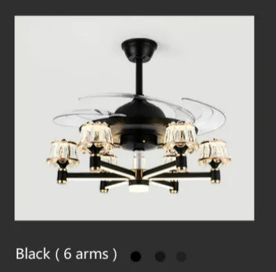 Afralia™ Nordic Luxury Crystal LED Chandelier Fan for Living Room & Bedroom