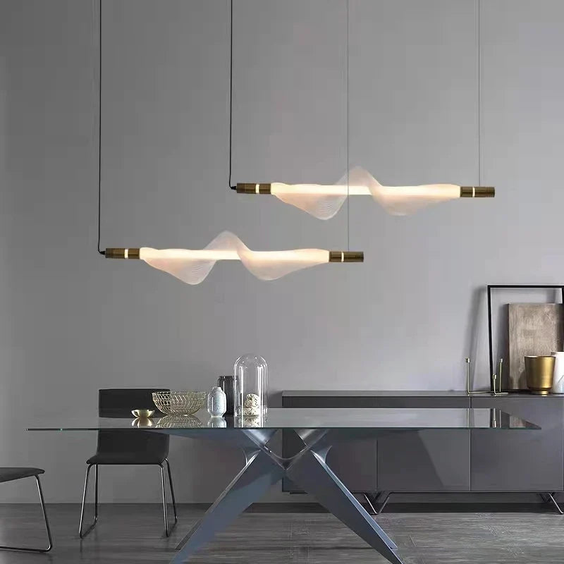 Modern Art Deco LED Chandelier by Afralia™ for Kitchen Dining Bar Cord Adjustable White Black