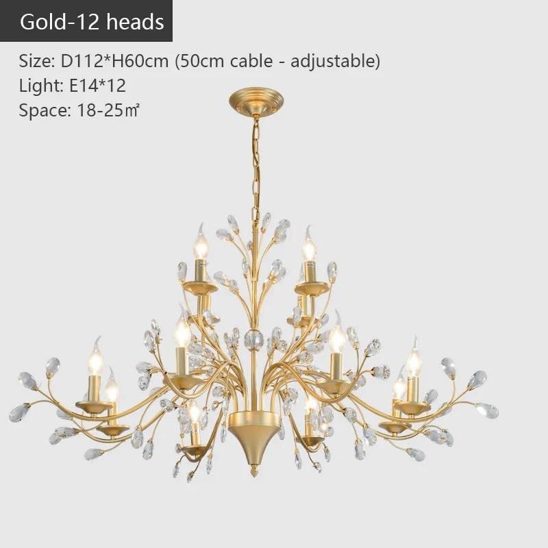 Afralia™ Vintage Crystal LED Ceiling Chandelier for Elegant Living Spaces